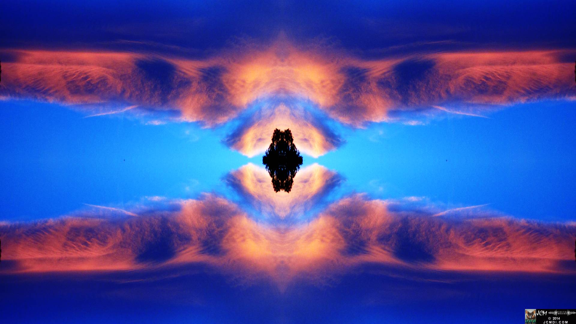 Quadroscopic Artwork made from an image of Lenticular Sunset